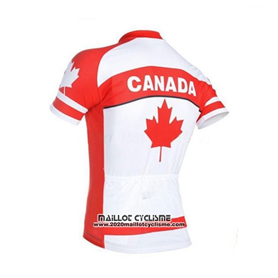 2018 Maillot Ciclismo Canada Orange et Blanc Manches Courtes et Cuissard